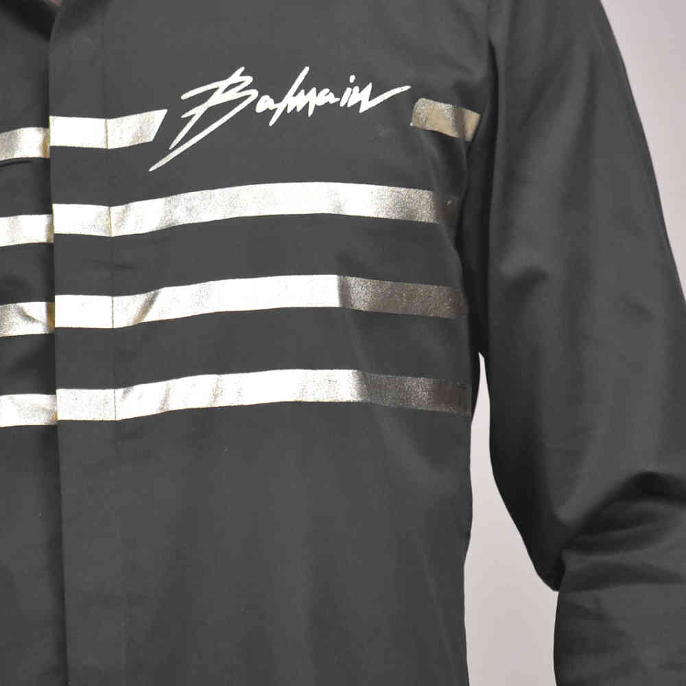 Balmain Black Premium Quality Cotton Shirt-4