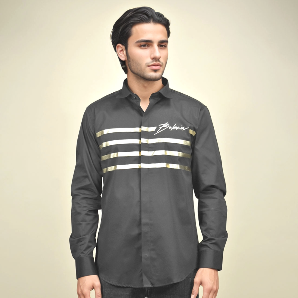 Black Balmain White Premium Quality Shirt