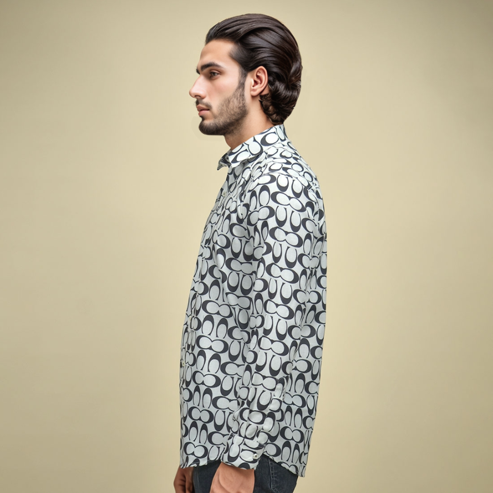 Coach Monogram Printed White Premium Shirt-2