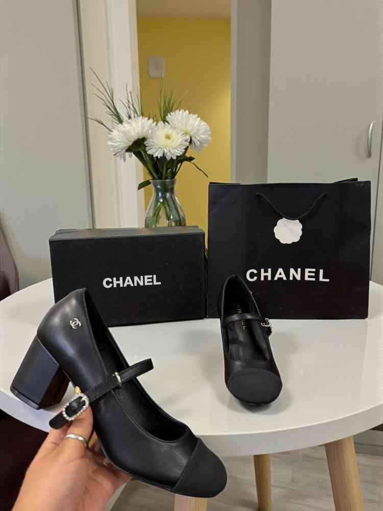 Chanel Black Premium Quality Heels Sandals-thumb-0