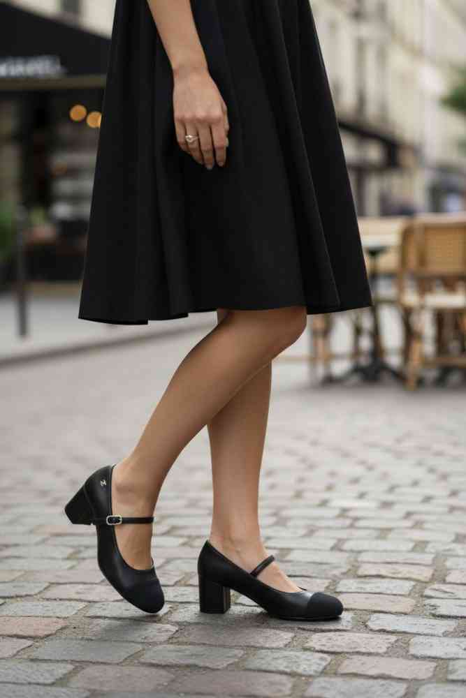 Chanel Black Premium Quality Heels Sandals-thumb-6