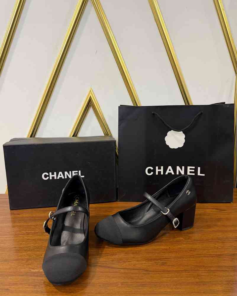 Chanel Black Premium Quality Heels Sandals-thumb-1