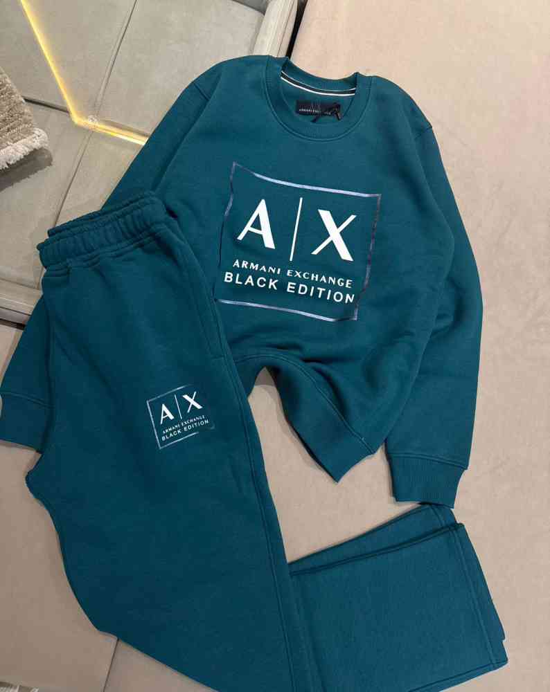 Green Armani Exchange Black Premium Quality Co-ord Set