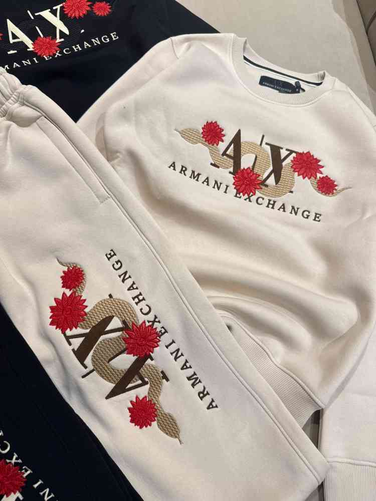 White Armani Exchange Black Premium Quality Co-ord Set