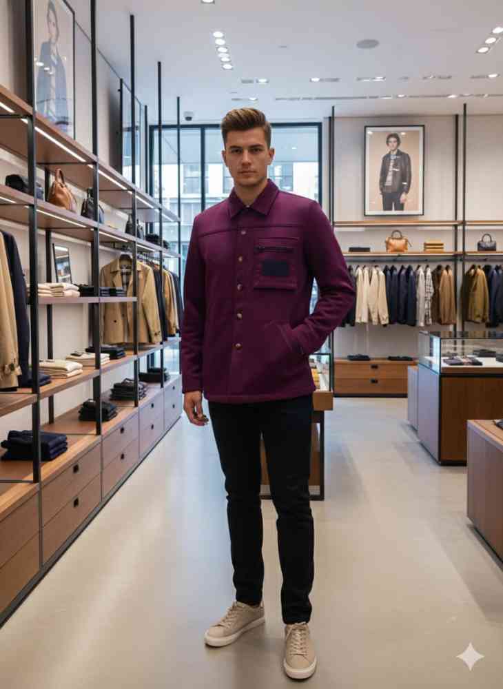 Burberry Purple Premium Quality Warm Shirt-1