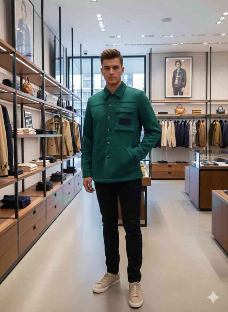 Burberry Green Premium Quality Warm Shirt-1