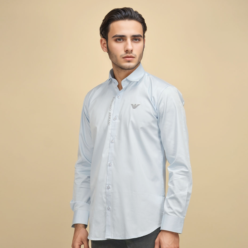 Sky Blue Emporio Armani Black Premium Quality Shirt