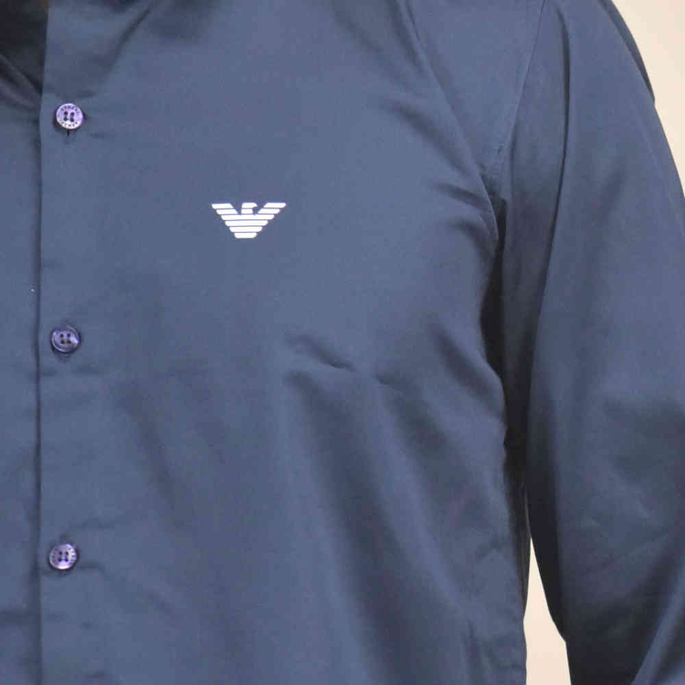 Emporio Armani Navy Blue Premium Cotton Shirt-4