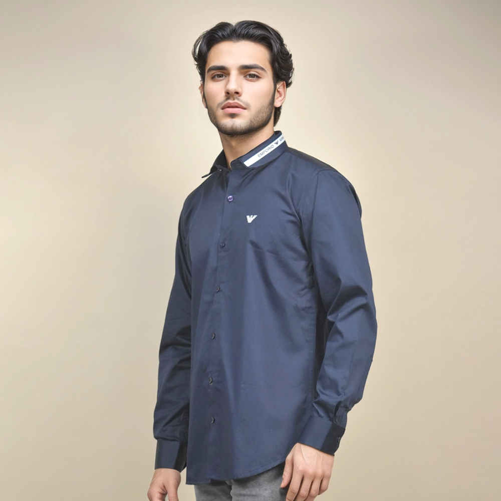 Navy Blue Emporio Armani Black Premium Cotton Shirt