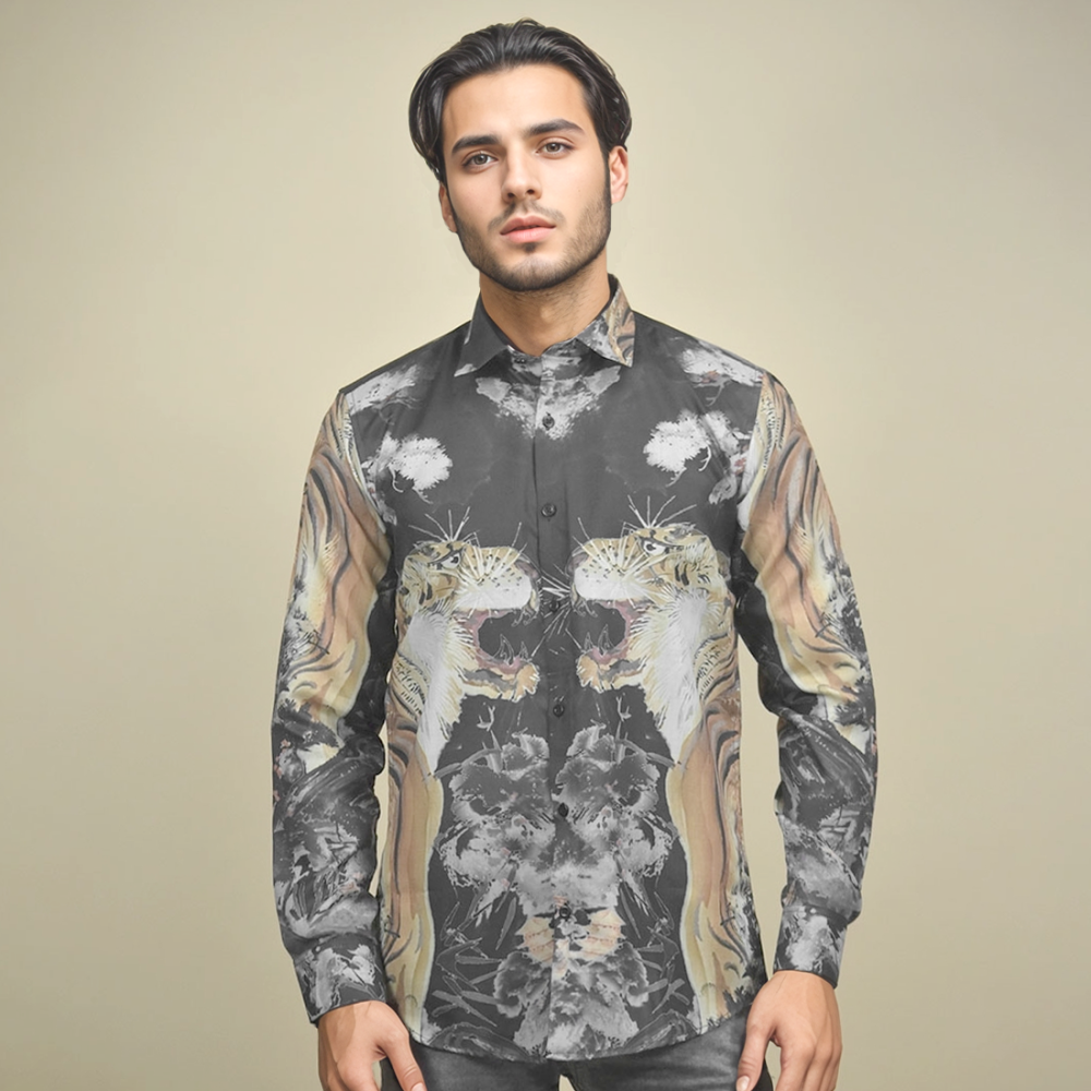 Gucci Tiger Printed Black Premium Shirt-1