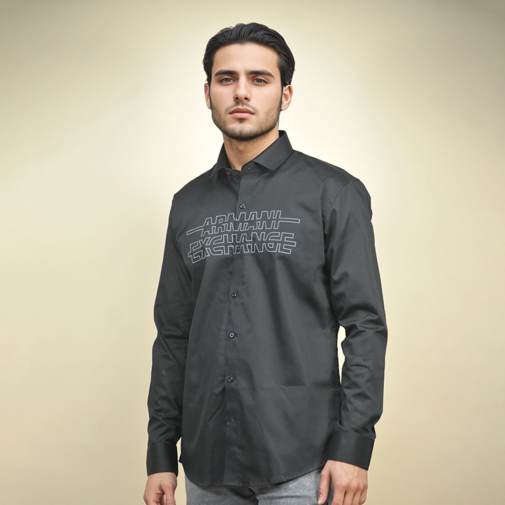 Black Armani Exchange Wine Premium Quality Shirt