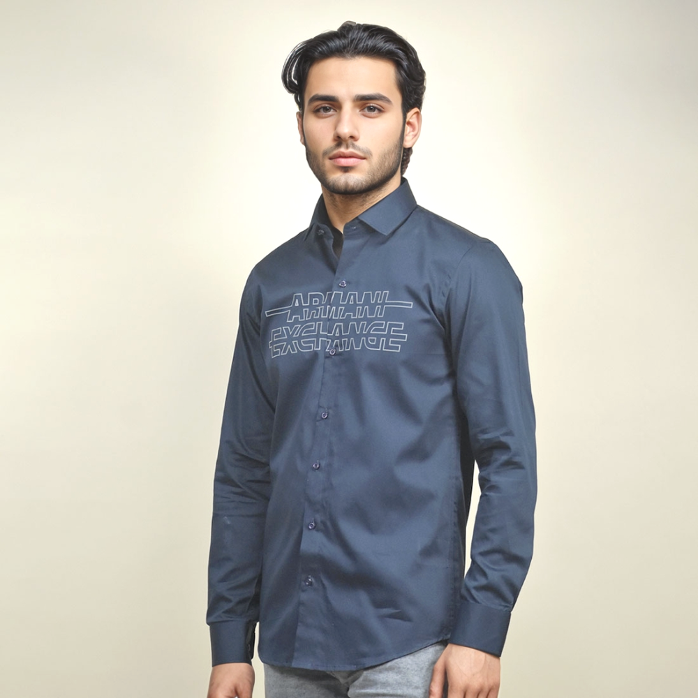 Blue Armani Exchange Wine Premium Quality Shirt
