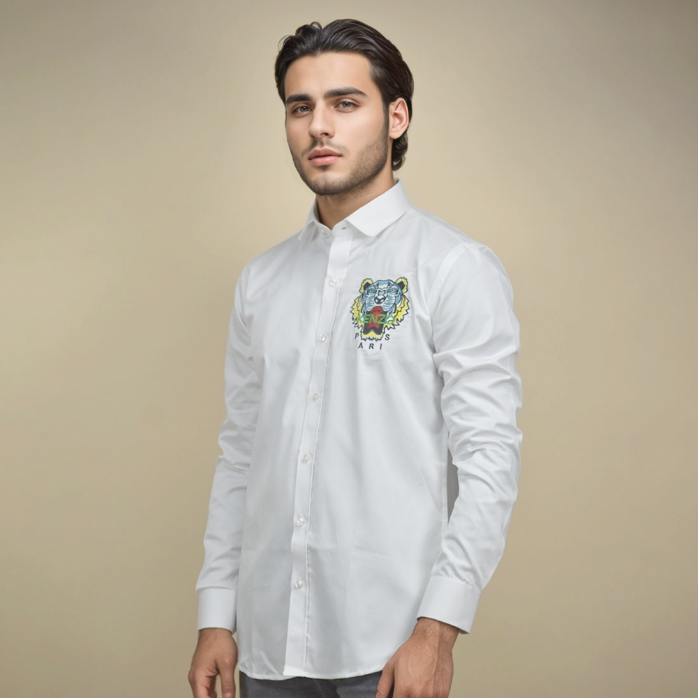 White KENZO Green Premium Quality Shirt