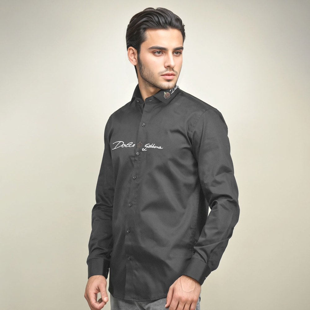 Black Dolce & Gabbana Wine Premium Cotton Shirt