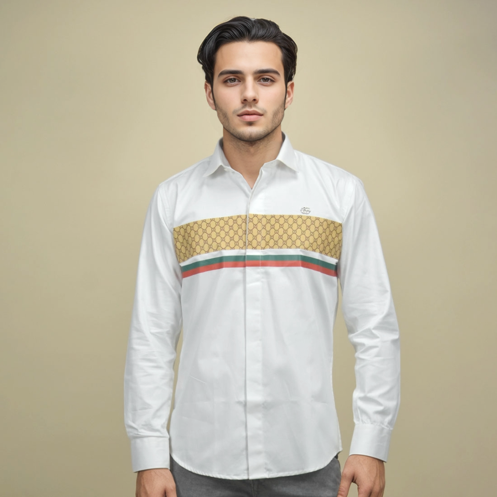 Gucci GG Monogram White Premium Shirt-1