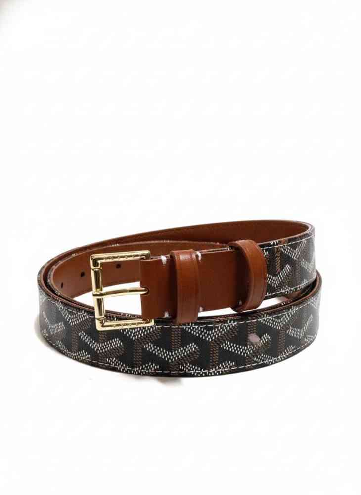 Black & Golden Goyard Green Premium Quality Belt
