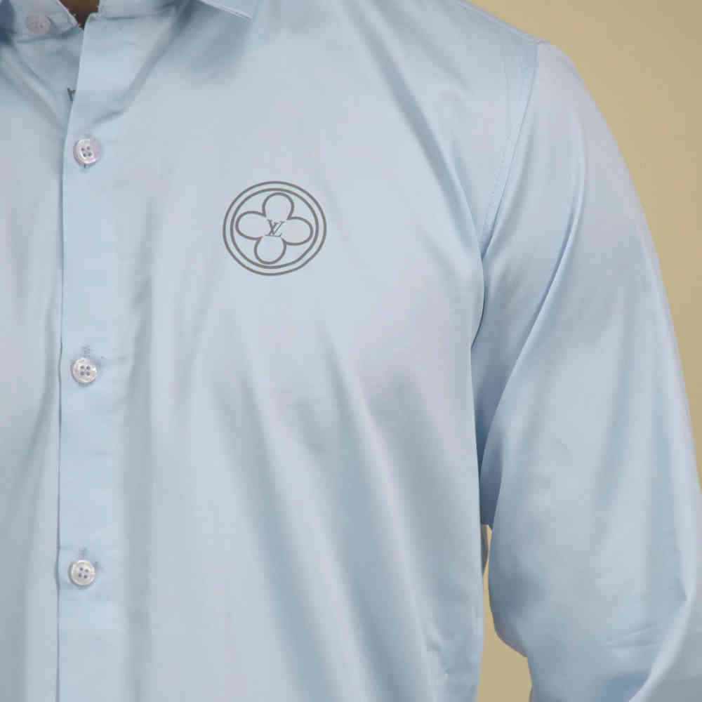 Louis Vuitton Sky Blue Premium Quality Shirt-4