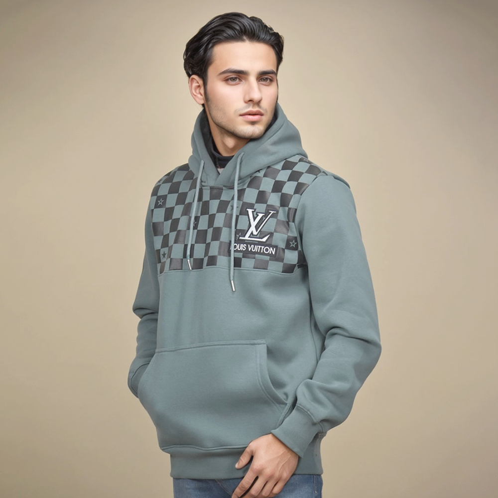 Green Louis Vuitton Brown Premium Quality Hoodie