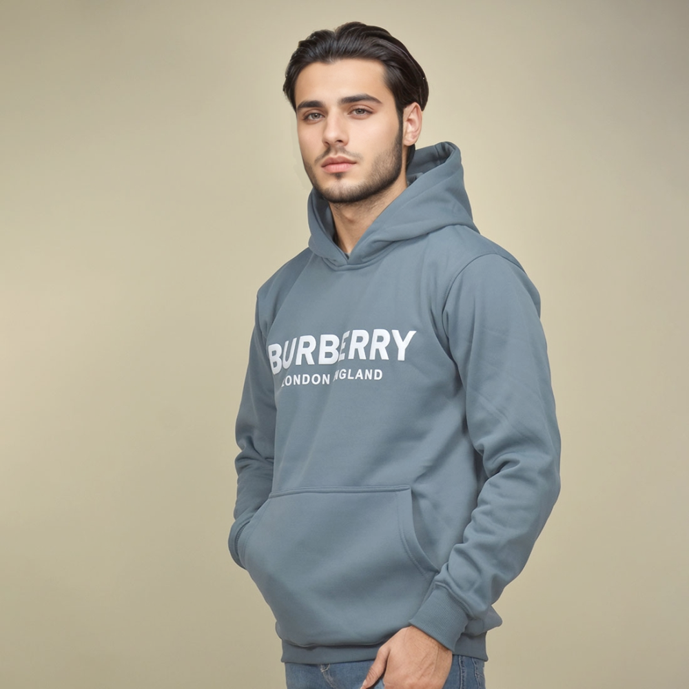 Dark Grey Burberry Grey Premium Quality Hoodie