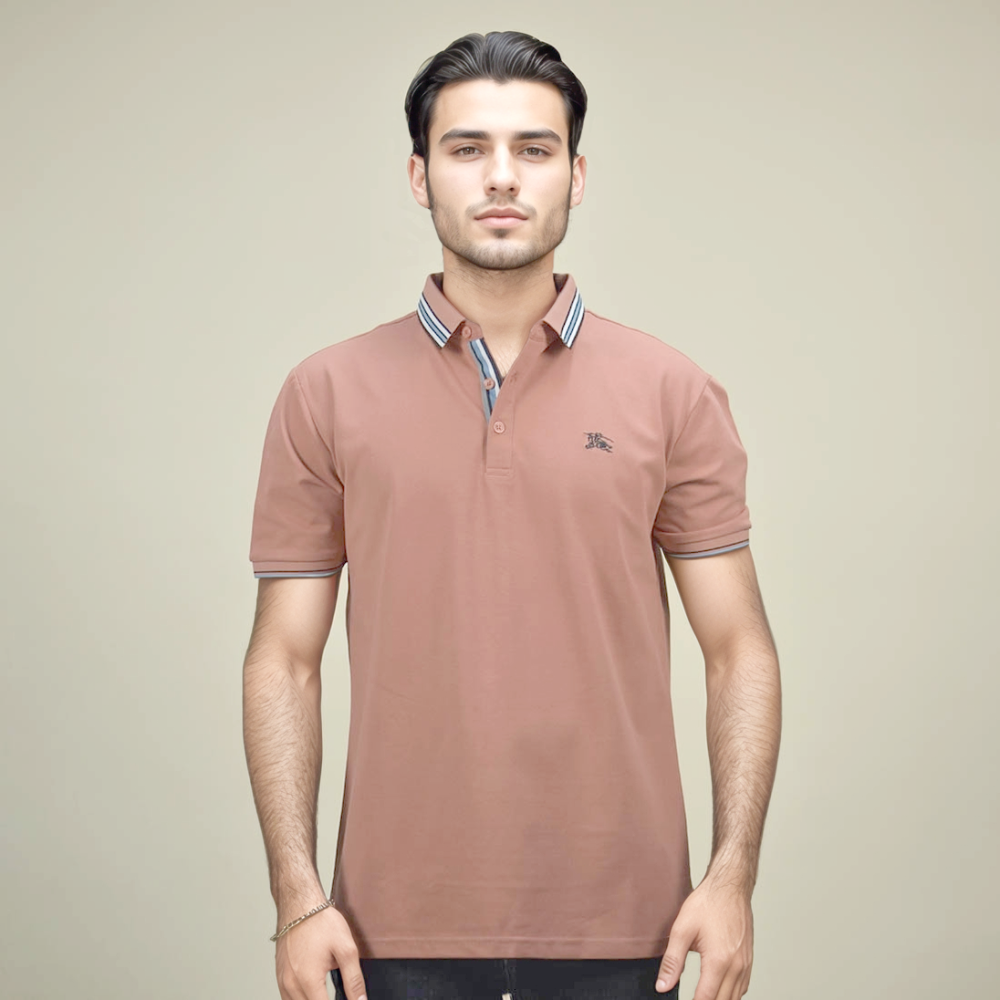 Burberry Embroidered logo Orange Premium Quality Polo T-shirt-1