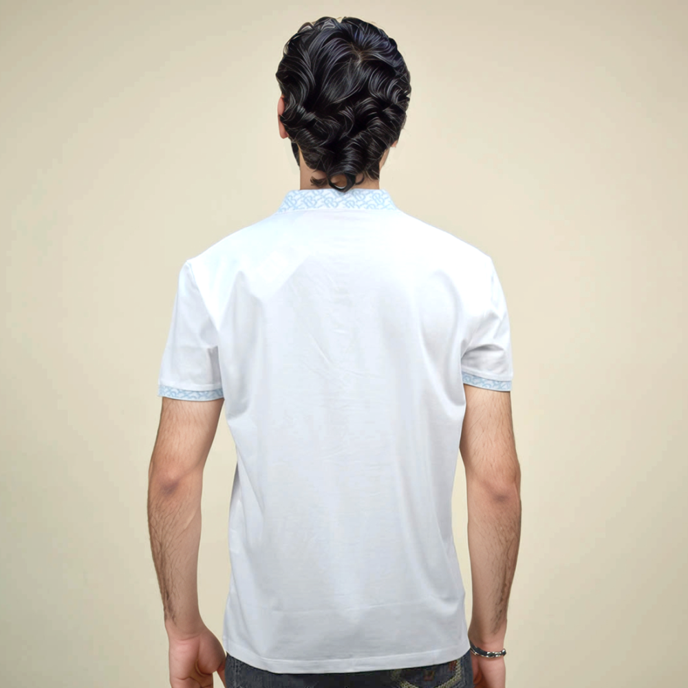 Burberry TB Embroidered White Premium Polo T-shirt-3