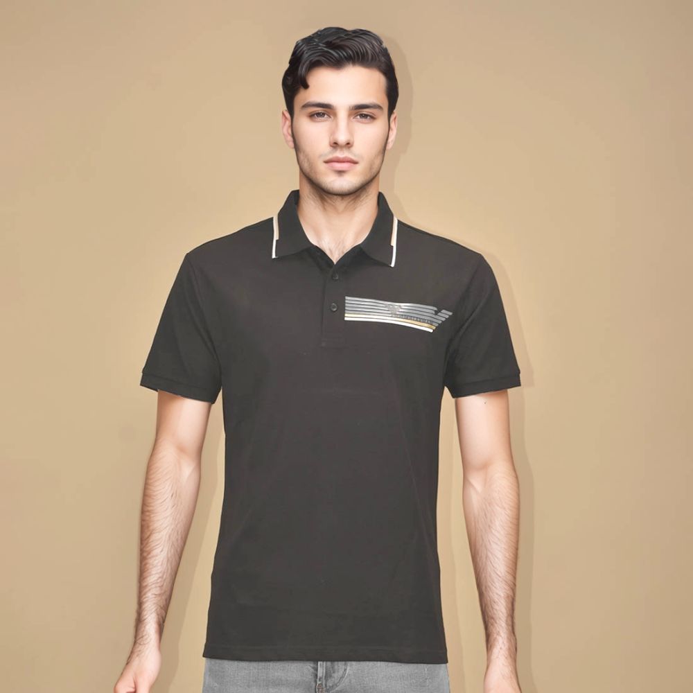 Emporio Armani logo Print Black Premium T-shirt-thumb-1