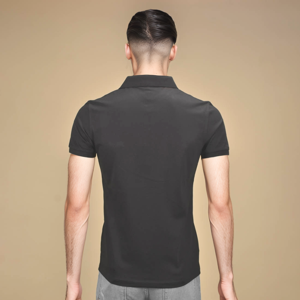 Burberry Embroidered logo Black Premium Polo T-shirt-thumb-2
