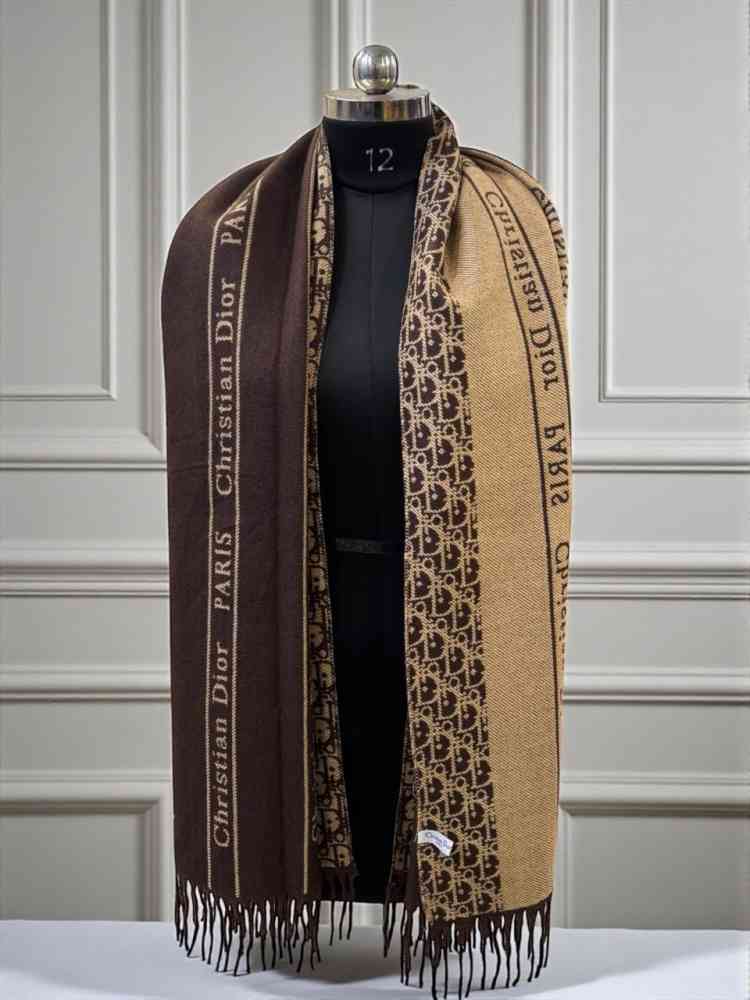 Brown Christian Dior Black Premium Quality Woollen Stole