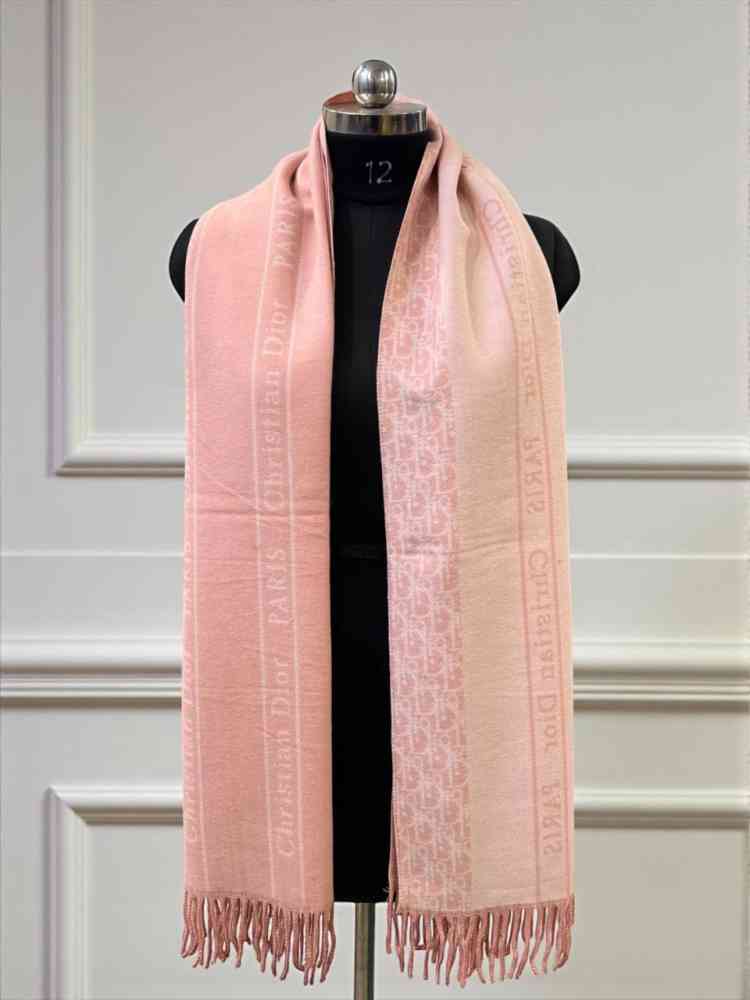 Pink Christian Dior Black Premium Quality Woollen Stole