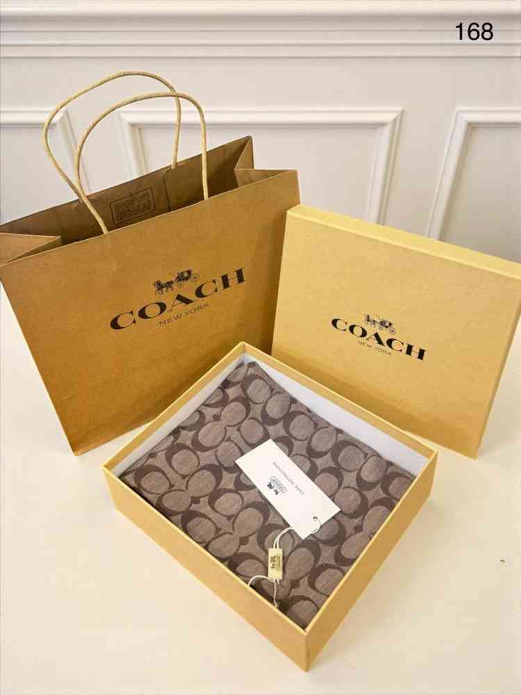 Coach Signature Beige C Border Woollen Stole-1
