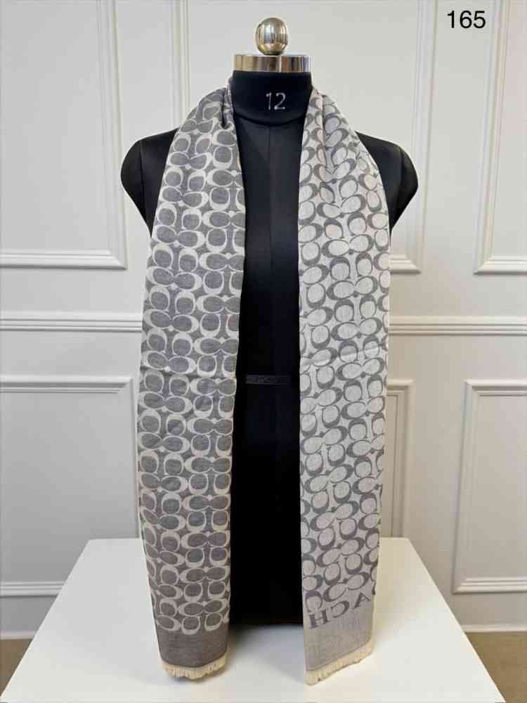 Grey Coach Signature Purple C Border Woollen Stole