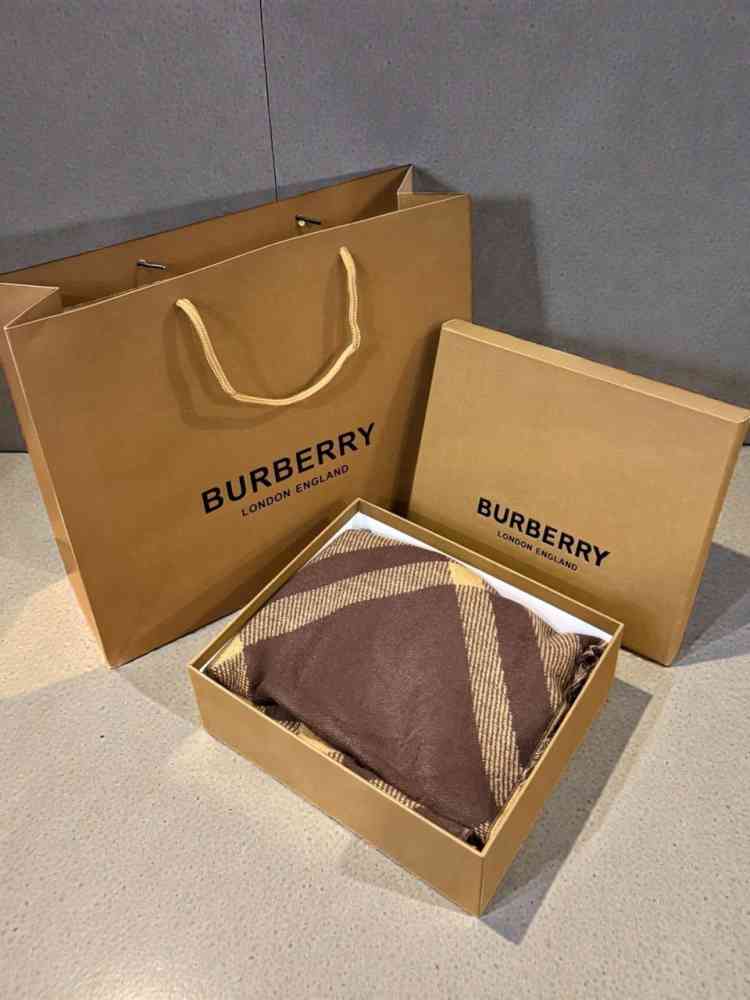 Burberry Check Cashmere Brown Stole-2