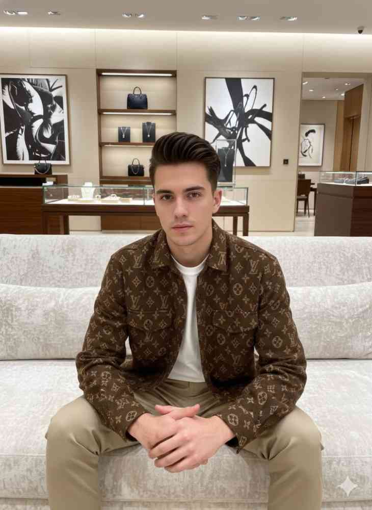 Louis Vuitton Monogram Brown Premium Cotton Shirt-6