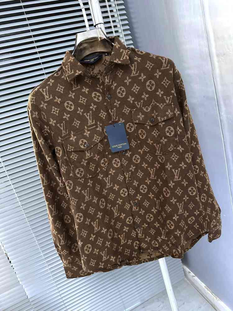Louis Vuitton Monogram Brown Premium Cotton Shirt-7