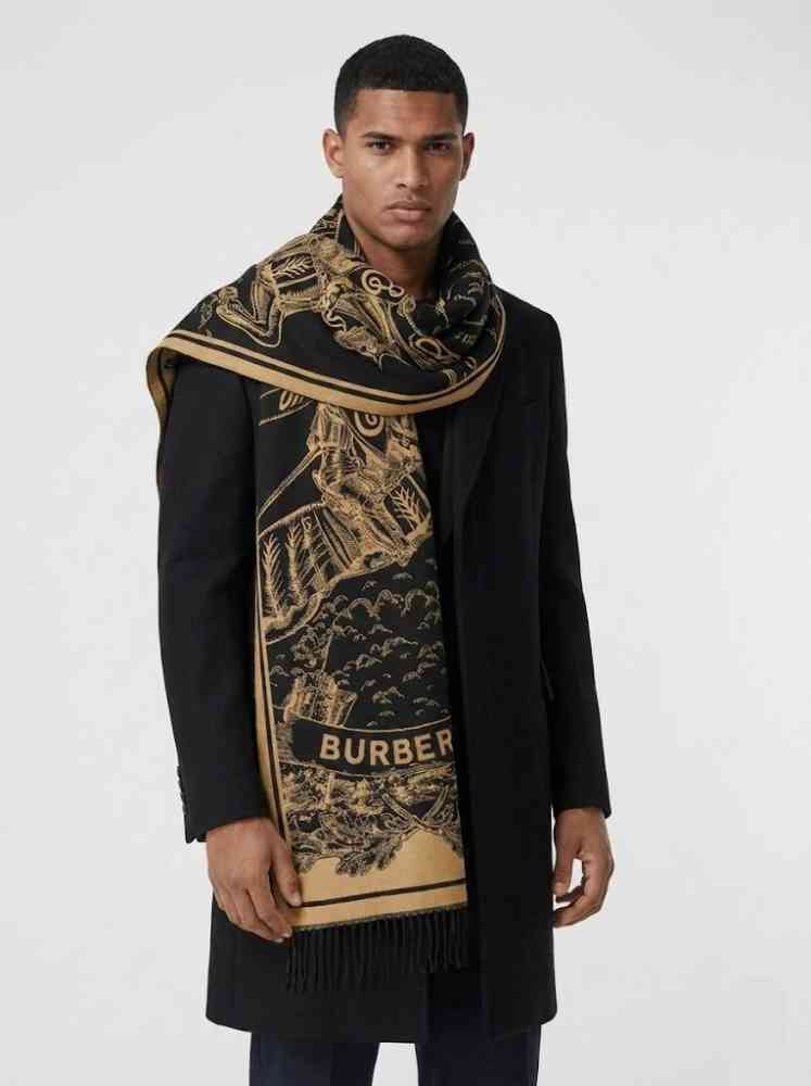 Brown/Black Burberry Cashmere Brown Premium Quality Stole
