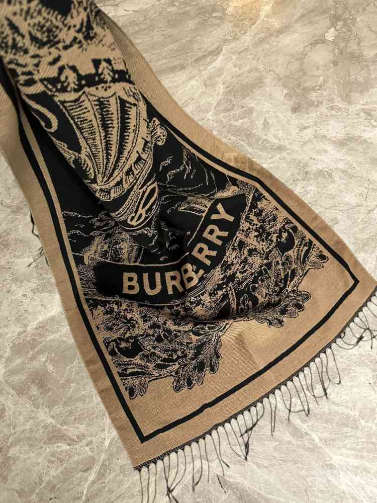Brown/Black Burberry Cashmere Black Premium Quality Stole