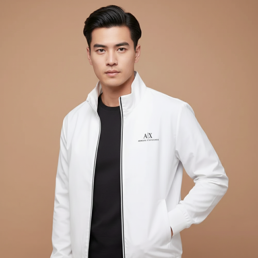 White Armani Exchange Black Premium Quality Zipper
