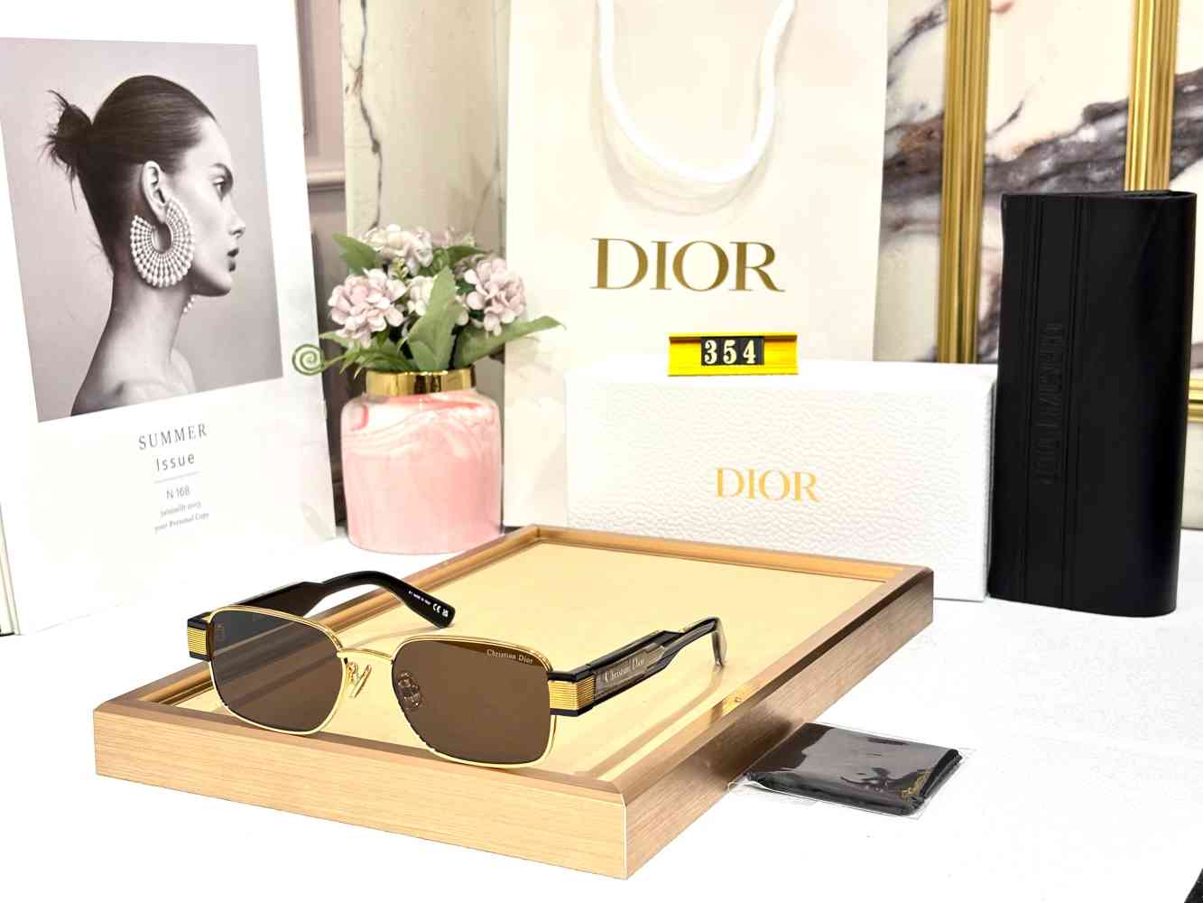 Brown Dior Grey Luxury Sunglasses