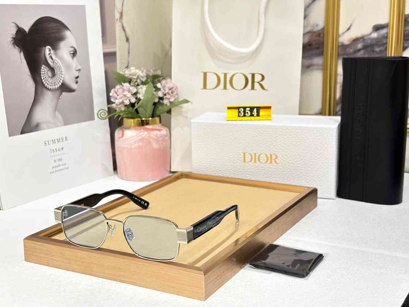 Silver Dior Grey Luxury Sunglasses