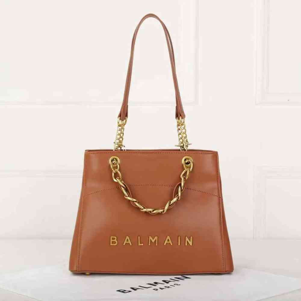 Brown Balmain White Premium Quality Shoulder Bags