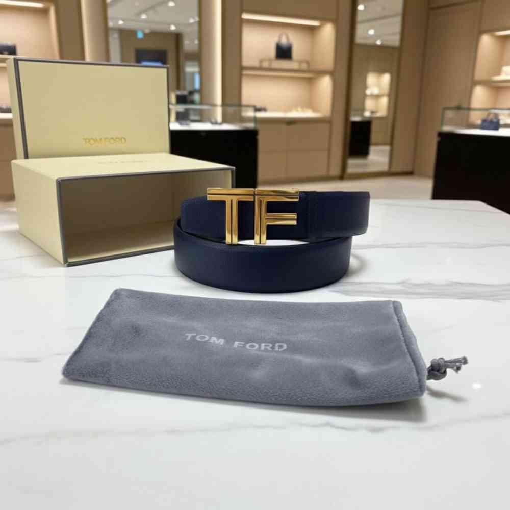 Blue Tom Ford Green Premium Quality Leather Belt
