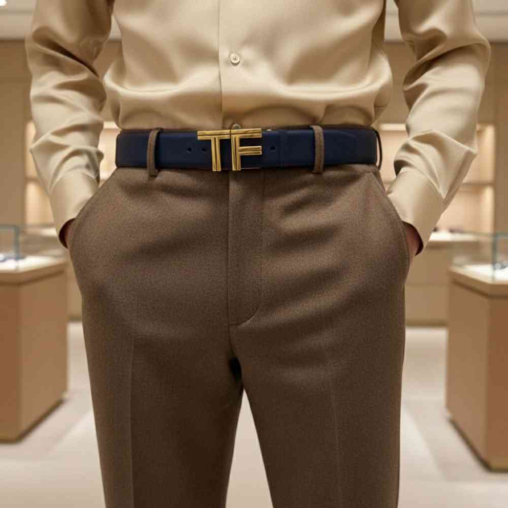 Tom Ford Blue Premium Quality Leather Belt-1