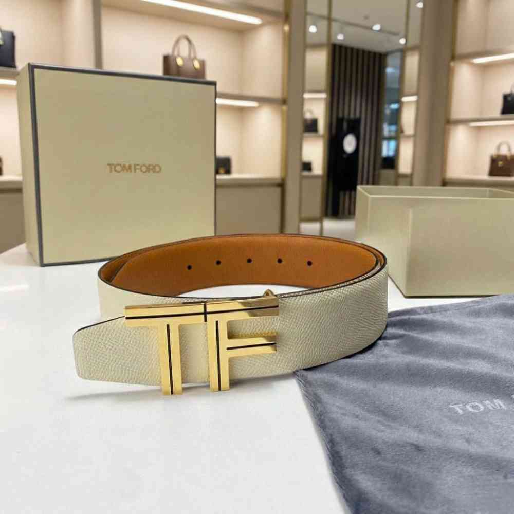 White Tom Ford Green Premium Quality Leather Belt