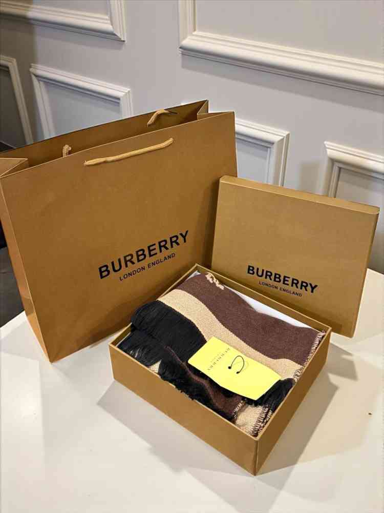 Burberry Check Cashmere Brown Stole-3