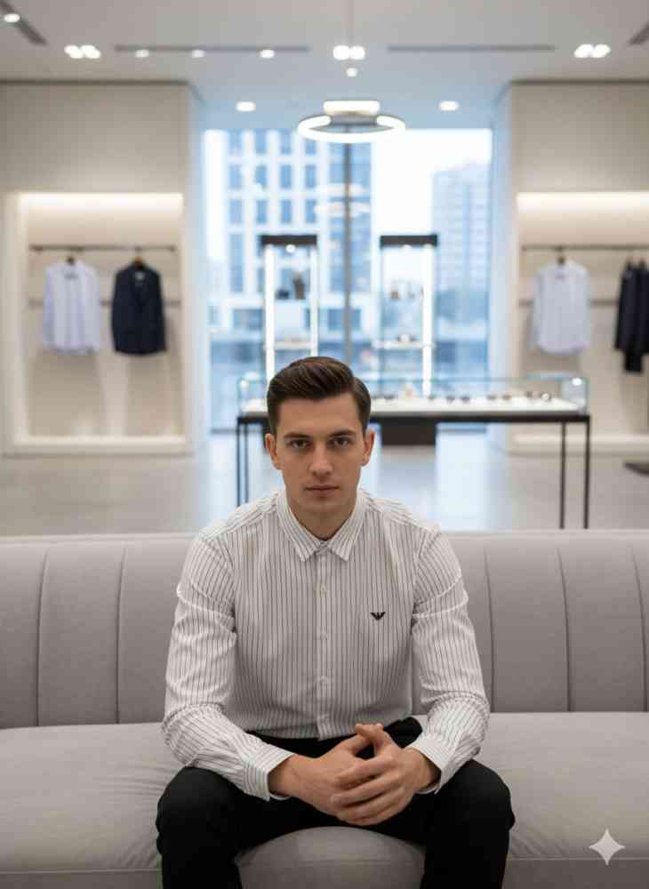White Emporio Armani Black Premium Shirt
