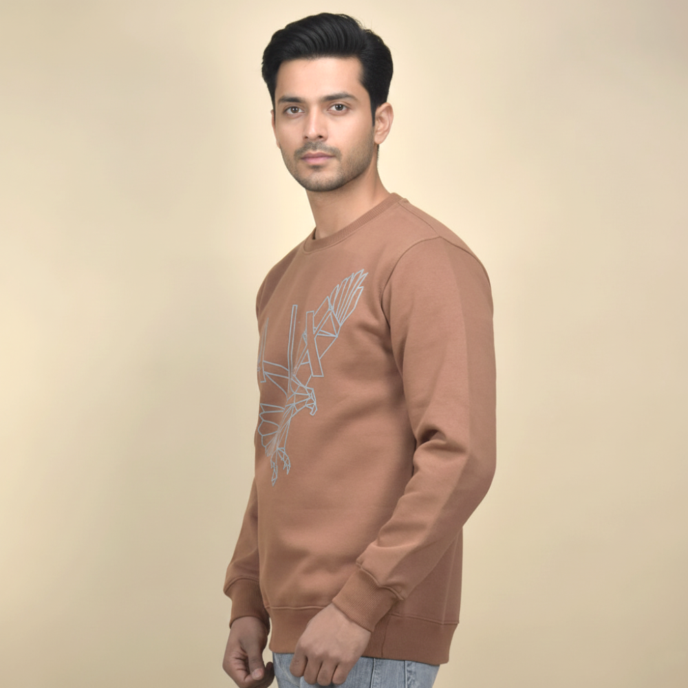 Brown Armani Exchange Wine Premium Quality Sweatshirt