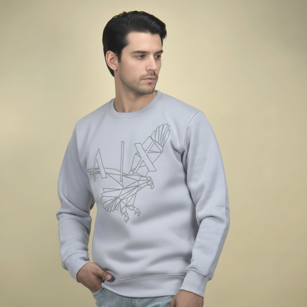 Grey Armani Exchange Peach Premium Quality Sweatshirt