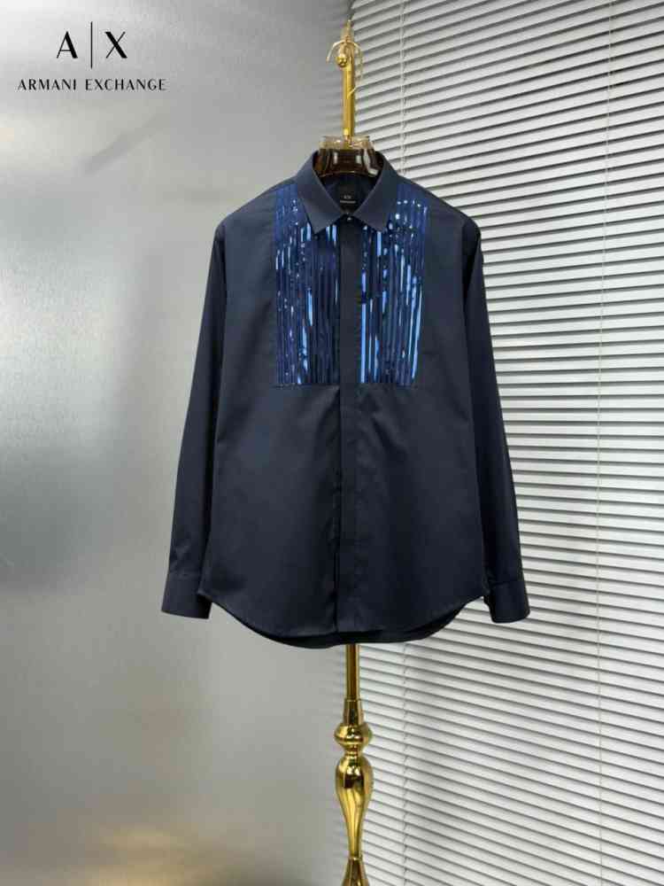 Blue Armani Exchange Black Premium Quality Cotton Shirt