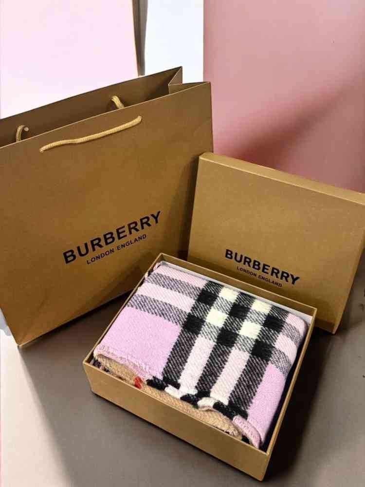 Burberry Cashmere Pink Dual Tone Stole-thumb-3
