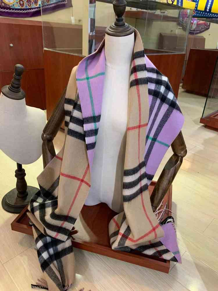 Burberry Cashmere Pink Dual Tone Stole-thumb-1